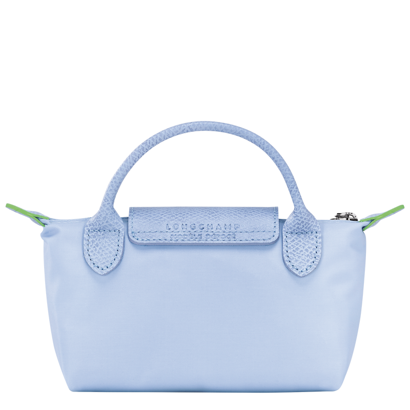 Le Pliage Green Pouch with handle , Sky Blue - Recycled canvas  - View 4 of 5