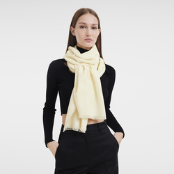 Chevaux jacquard Stole , Ivory - Wool