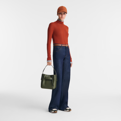 Umh&auml;ngetasche S Longchamp 3D , Leder - Khaki