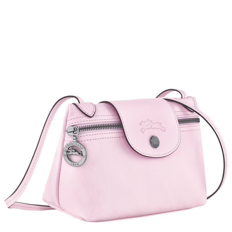 Longchamp Extra Small Le Pliage Xtra Leather Crossbody Bag in Pink