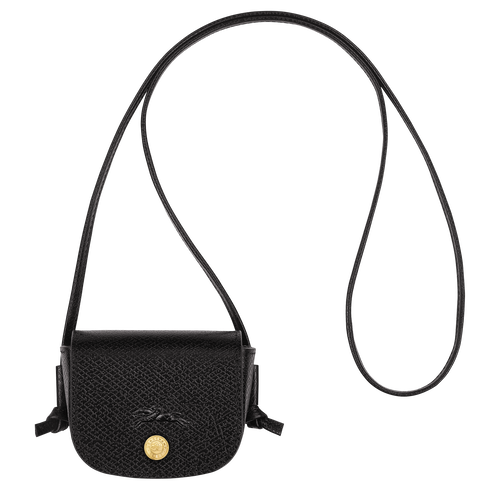 Épure Coin purse with leather lace , Black - Leather - View 1 of 4