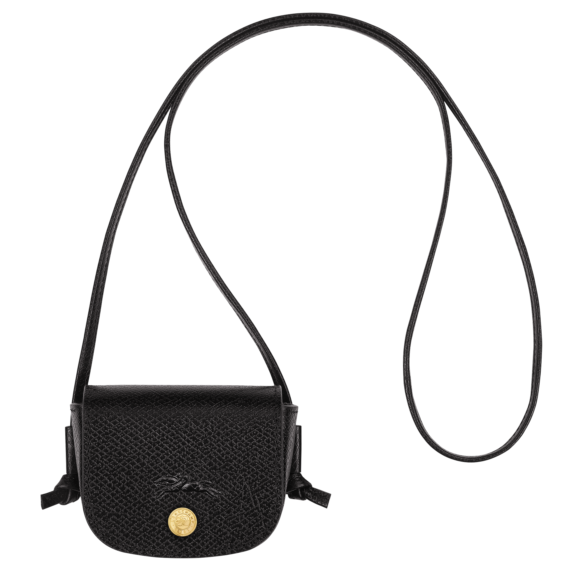Épure Coin purse with leather lace, Black