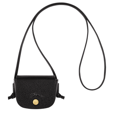 Épure Coin purse with leather lace, Black