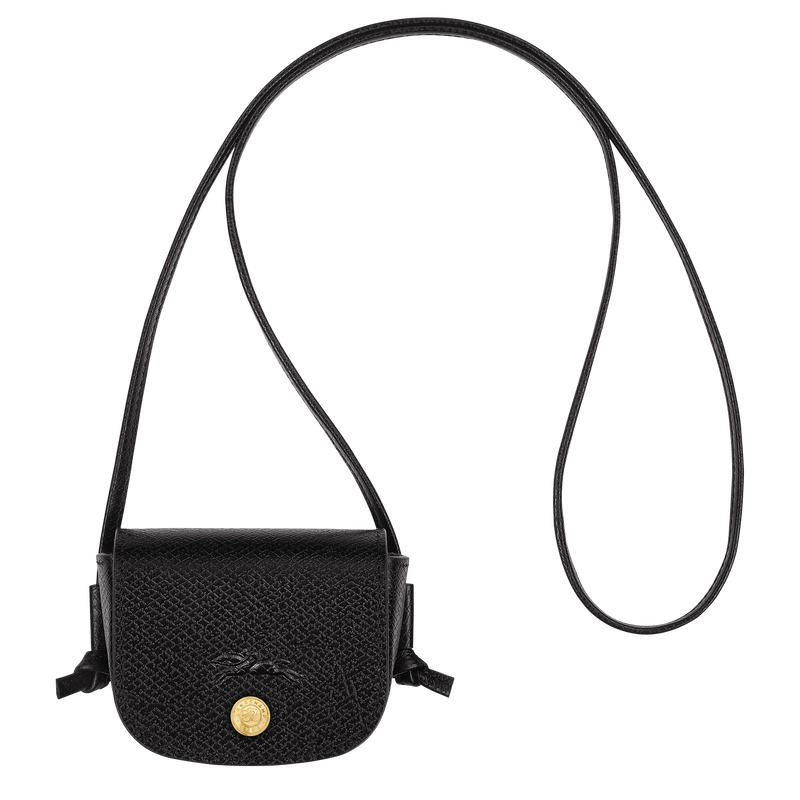 Épure Coin purse with leather lace , Black - Leather  - View 1 of  4