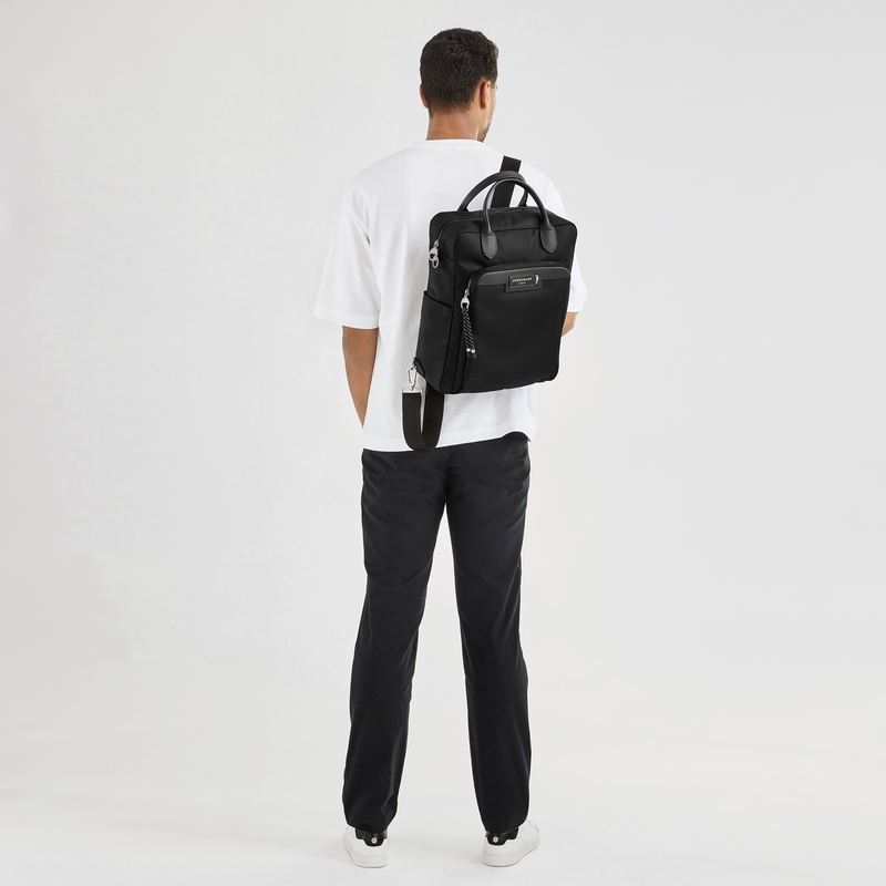 Rucksack M Le Pliage Energy , Recyceltes Canvas - Schwarz  - Ansicht 2 von 4