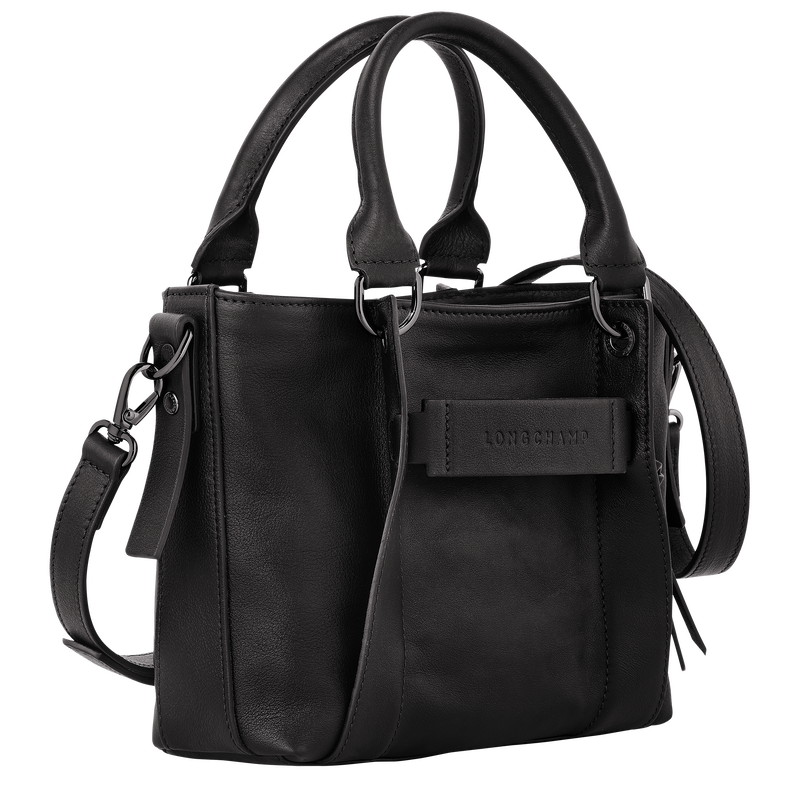 Sac &agrave; main S Longchamp 3D , Cuir - Noir  - Vue 3 de 6