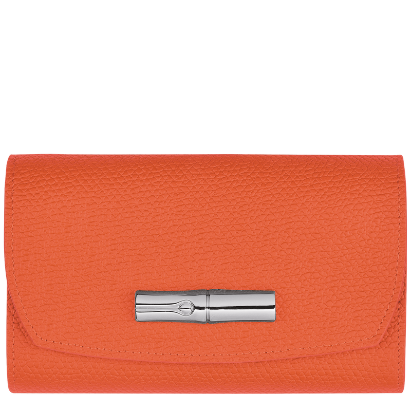 Le Roseau Wallet , Orange - Leather  - View 1 of 3