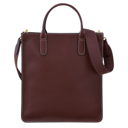 Longchamp Brown Coated Canvas Logo Print Shoulder Bag Top Zip Bag