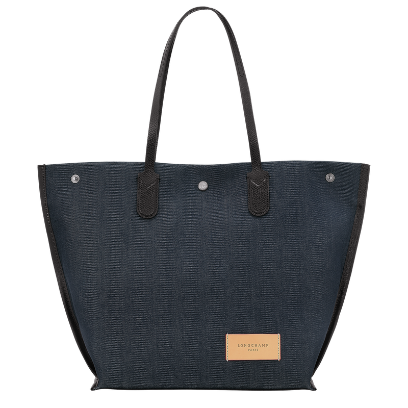 Denim canvas shop tote bag