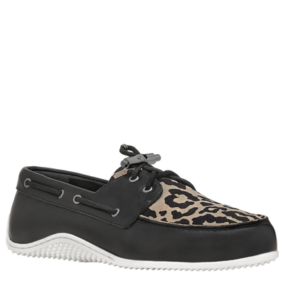 Loafer Longboat , Leder - Beige/Schwarz