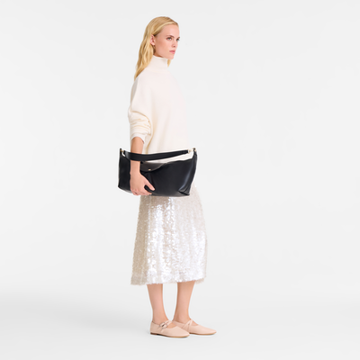 Le Pliage Xtra L Shoulder bag , Black - Leather