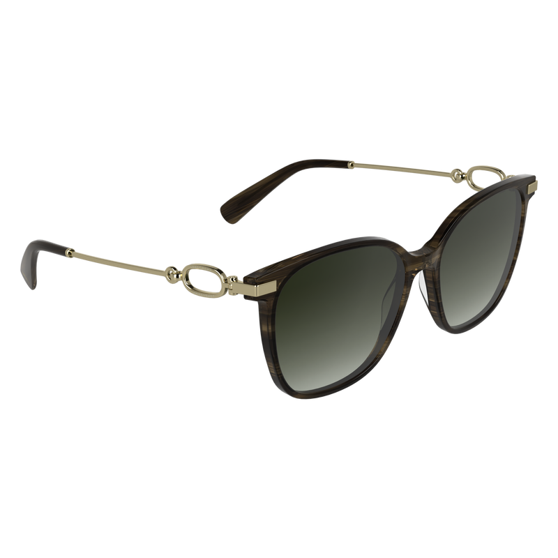 Sunglasses , Striped brown - Acetate  - View 2 of 2