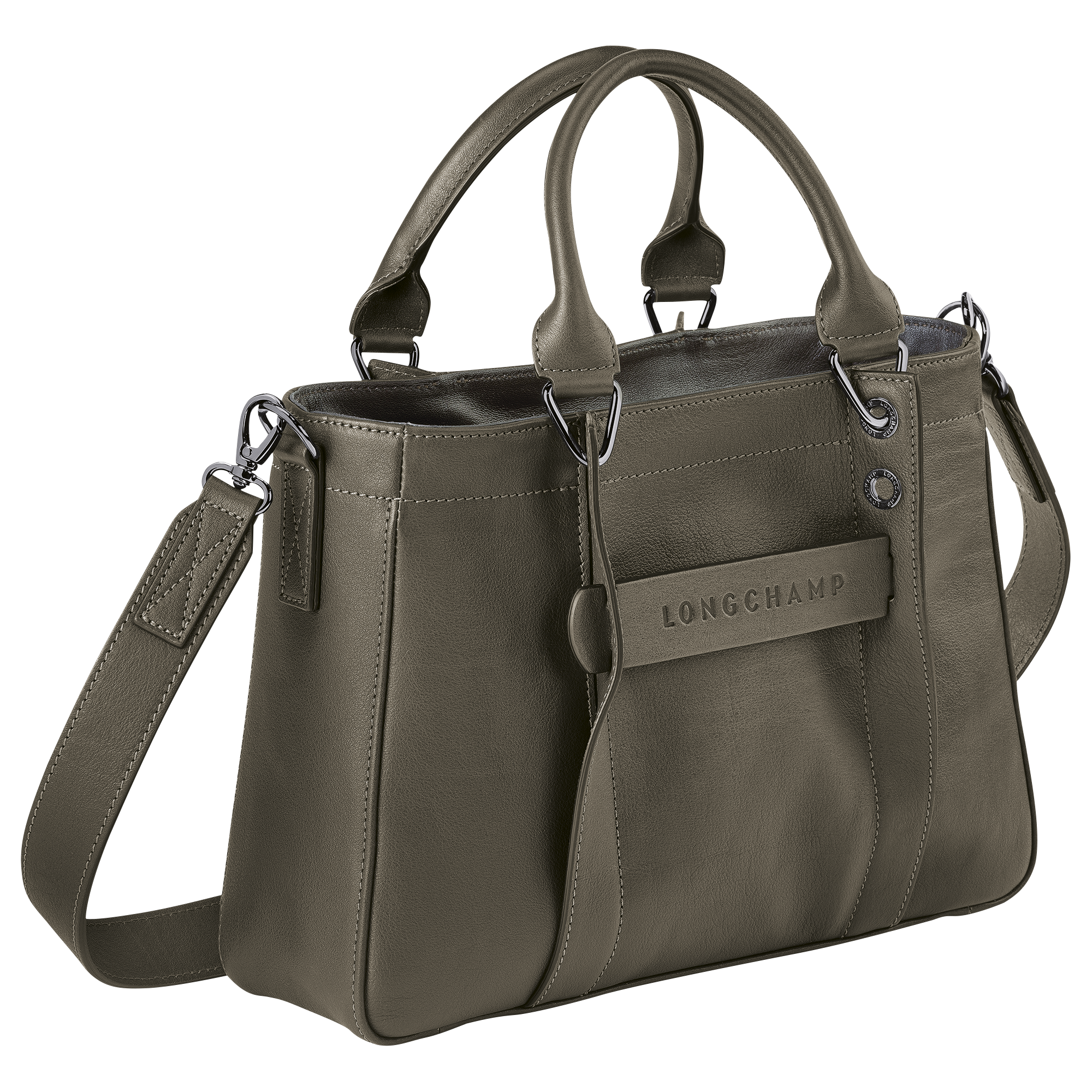 longchamp cuir khaki