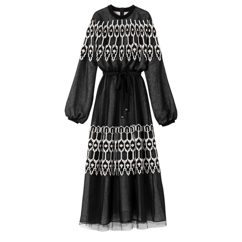 Langes Kleid Herbst Winter 2020 Kollektion Fur Den Laufsteg Schwarz Elfenbein 60596pbf289t36 Longchamp De