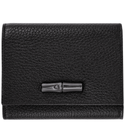 Le Roseau Essential Cartera compacta , Cuero - Negro