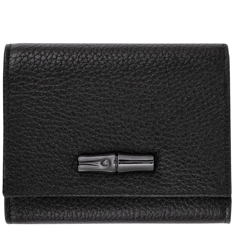 Brieftasche im Kompaktformat Le Roseau Essential , Leder - Schwarz  - Ansicht 1 von 3