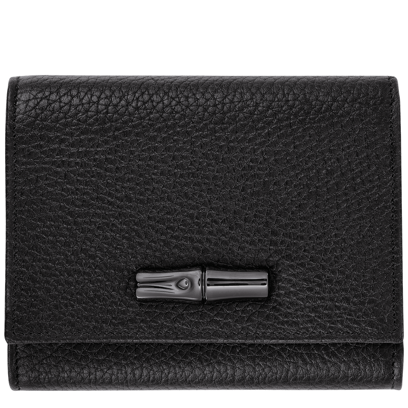 Roseau Essential Wallet , Black - Leather  - View 1 of 3