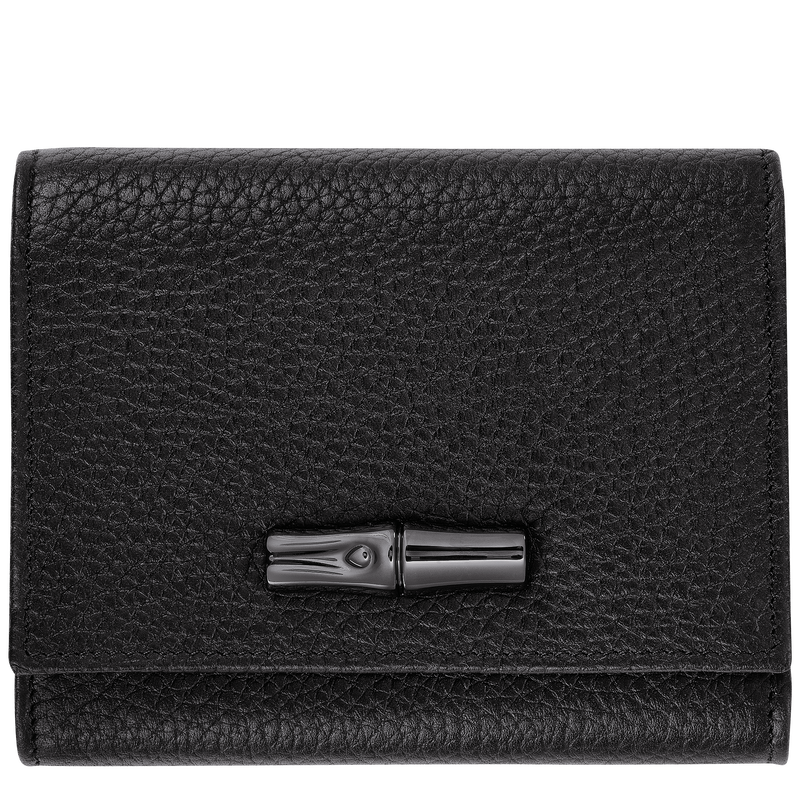 Brieftasche im Kompaktformat Roseau Essential , Leder - Schwarz  - Ansicht 1 von 3