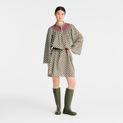 Dress , Artichoke - Vichy jacquard