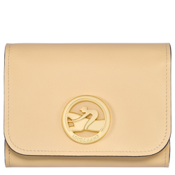 Brieftasche im Kompaktformat Box-Trot , Leder - Stroh