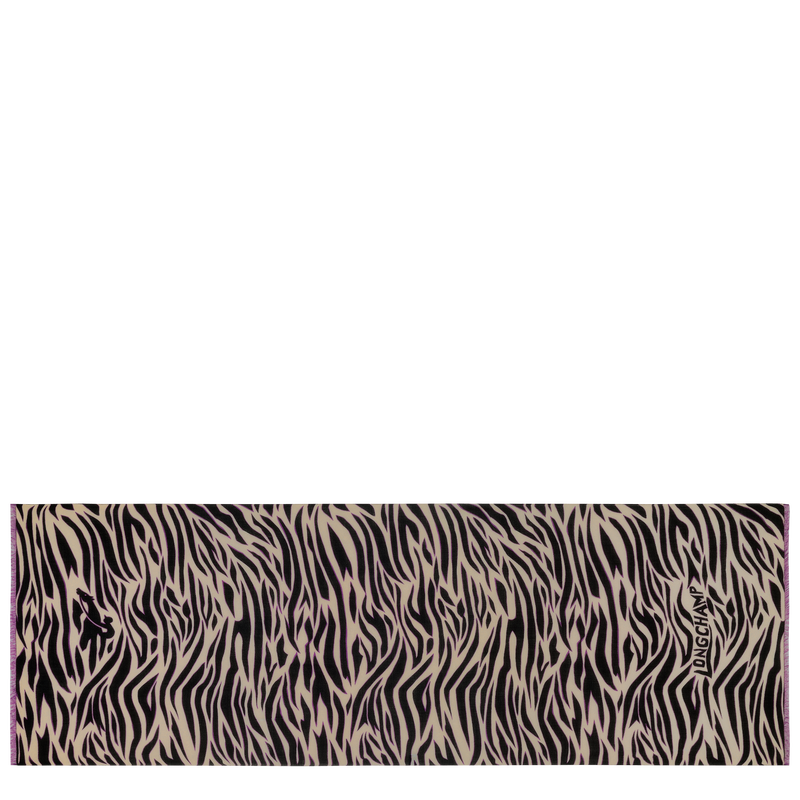 Schals Longchamp Tiger , Seidenmischung  - Hafer  - Ansicht 1 von 2