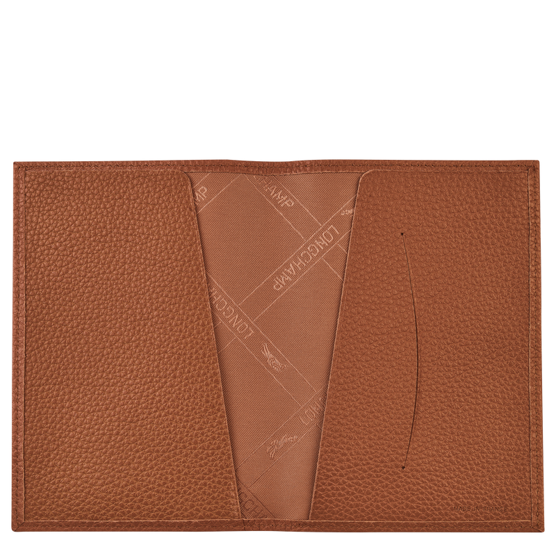 Le Foulonné Passport cover , Caramel - Leather  - View 3 of  4