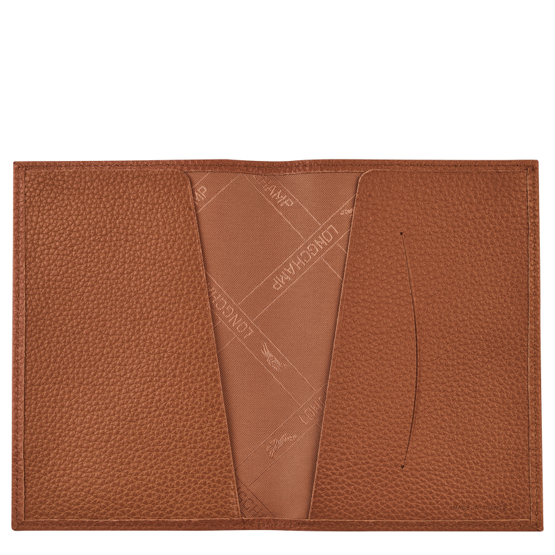 Le Foulonné Passport cover , Caramel - Leather  - View 3 of 4