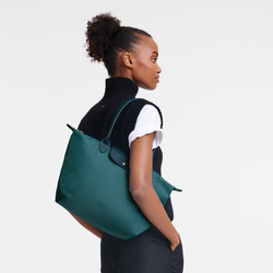 Le Pliage Green M Tote bag , Peacock - Recycled canvas