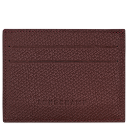 Le Roseau Card holder , Burgundy - Leather