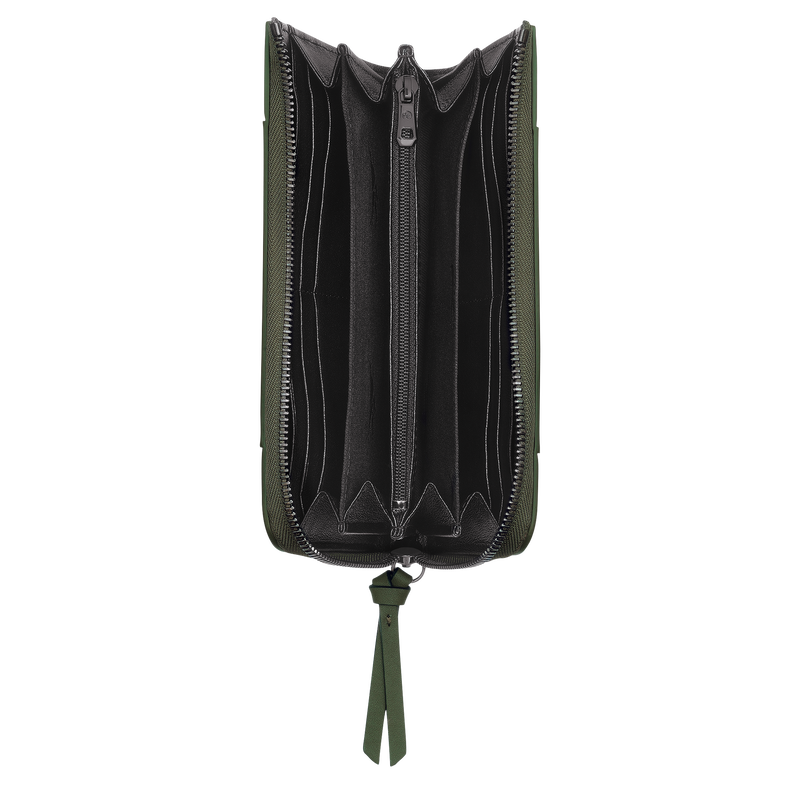 ロンシャン 3D ジップラウンドウォレット , カーキ - レザー  - ビュー 3: 3