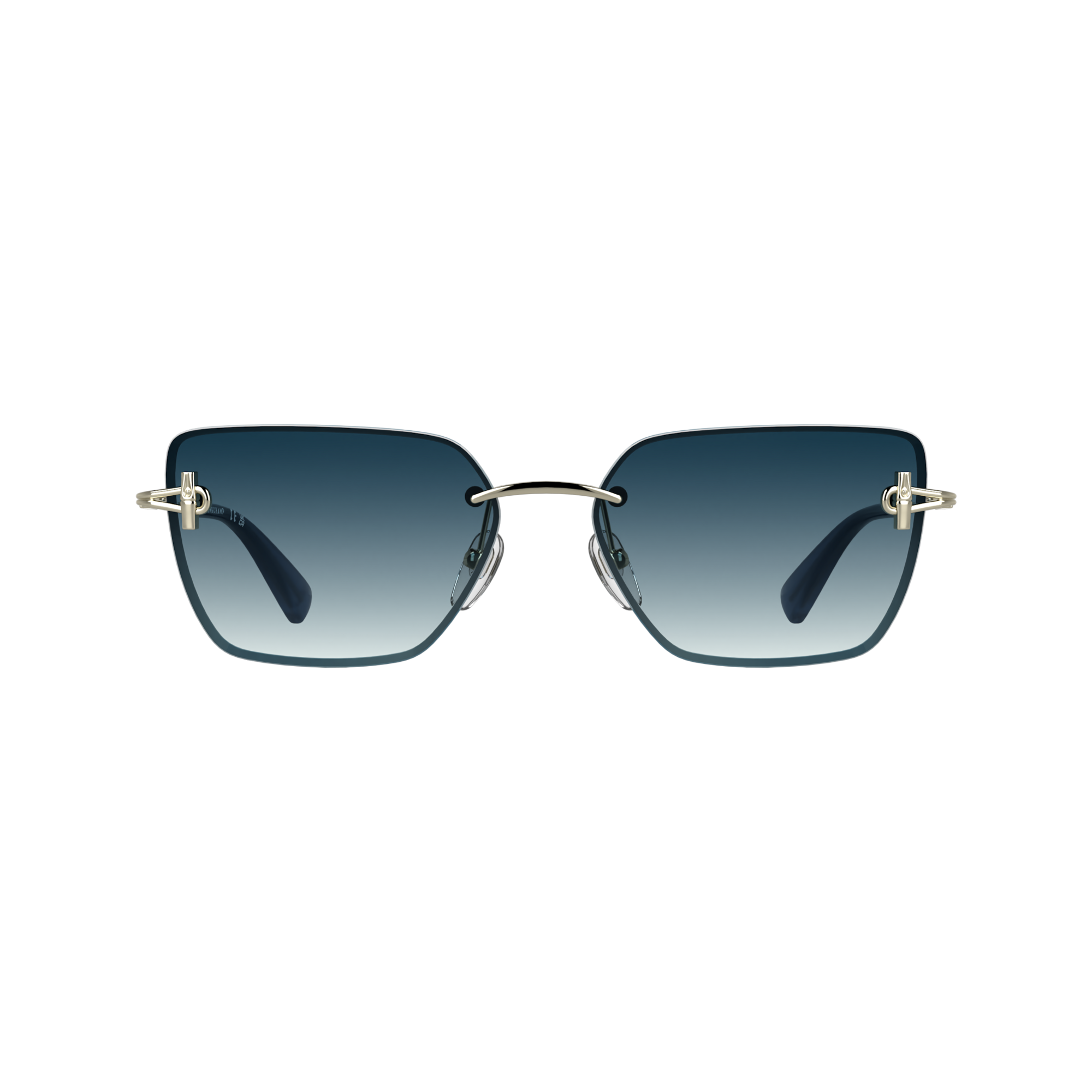 null Lunettes de soleil, Dor&eacute;/Bleu