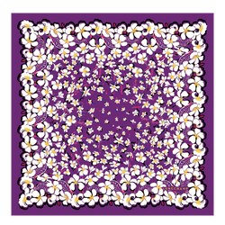 Hawaiian Flowers Silk scarf 50 , Violet - Silk