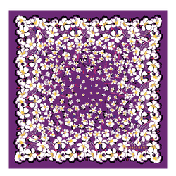 Hawaiian Flowers Silk scarf 50 , Violet - Silk