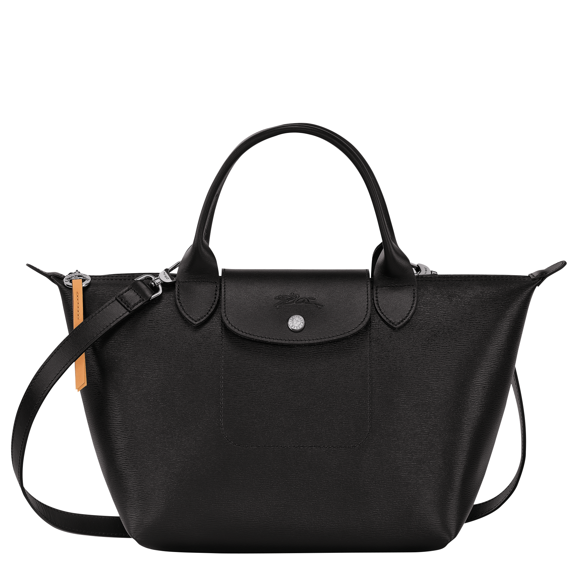 Longchamp Women's Le Pliage Mini Leather Top Handle Crossbody Bag,  Terracotta: Handbags
