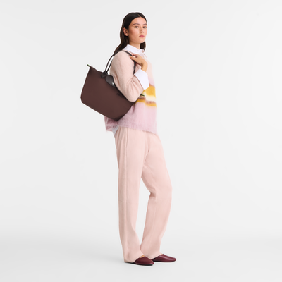 Le Pliage Green M Tote bag , Mocha - Recycled canvas