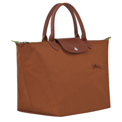 Borsa con manico M Le Pliage Green , Tela riciclata - Cognac - View 3 of  7