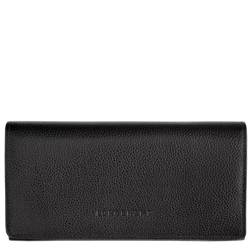 Le Foulonné Continental wallet Black - Leather | Longchamp US