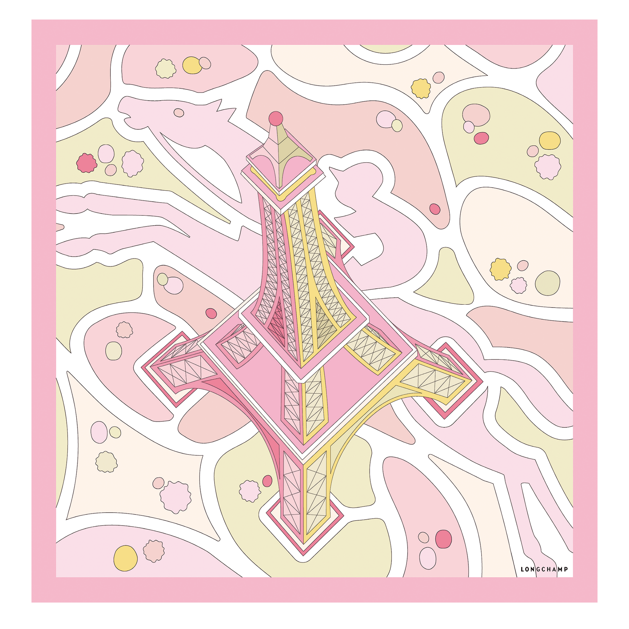 Tour Equestre Silk scarf 70, Ballerina