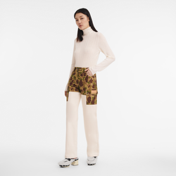 Pantalon , Gabardine - Kaki/Ecru