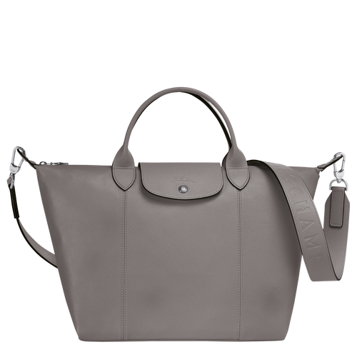 トップハンドルバッグ M ル プリアージュ キュイール タートルドーブ Lp55 ロンシャン Jp