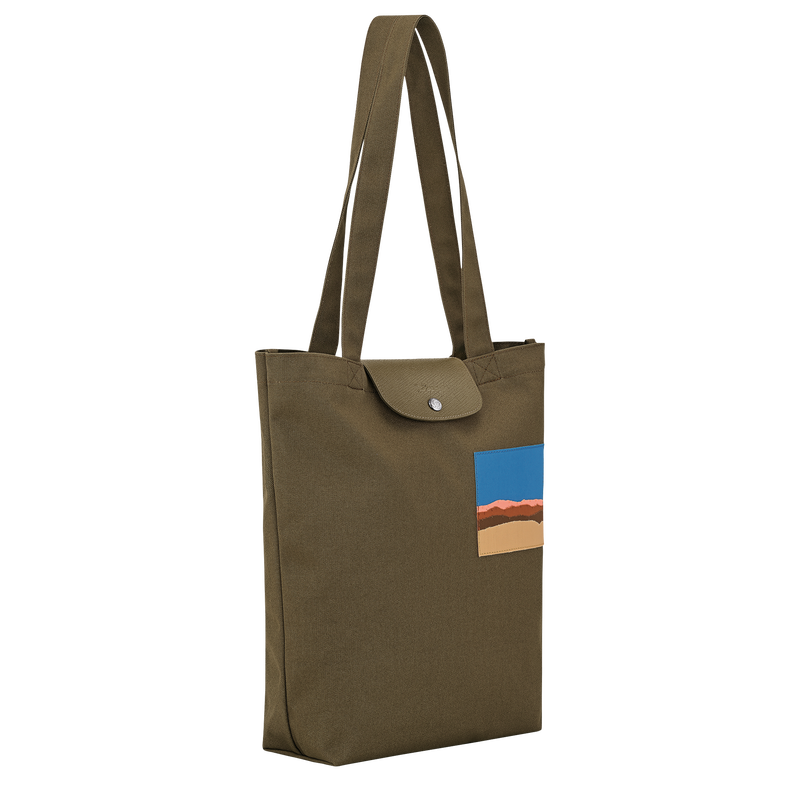 Caroline H&eacute;lain x Longchamp M Tote bag , Olive - Canvas  - View 2 of 5