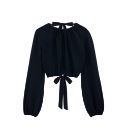 Top , Black - Crepe