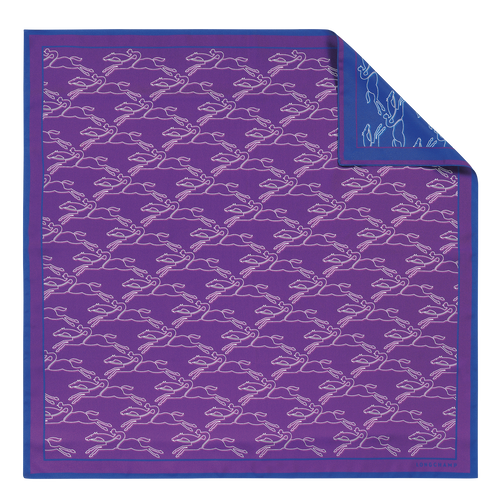 Chevaux recto verso Silk scarf 70 , Violet - Silk - View 1 of  2