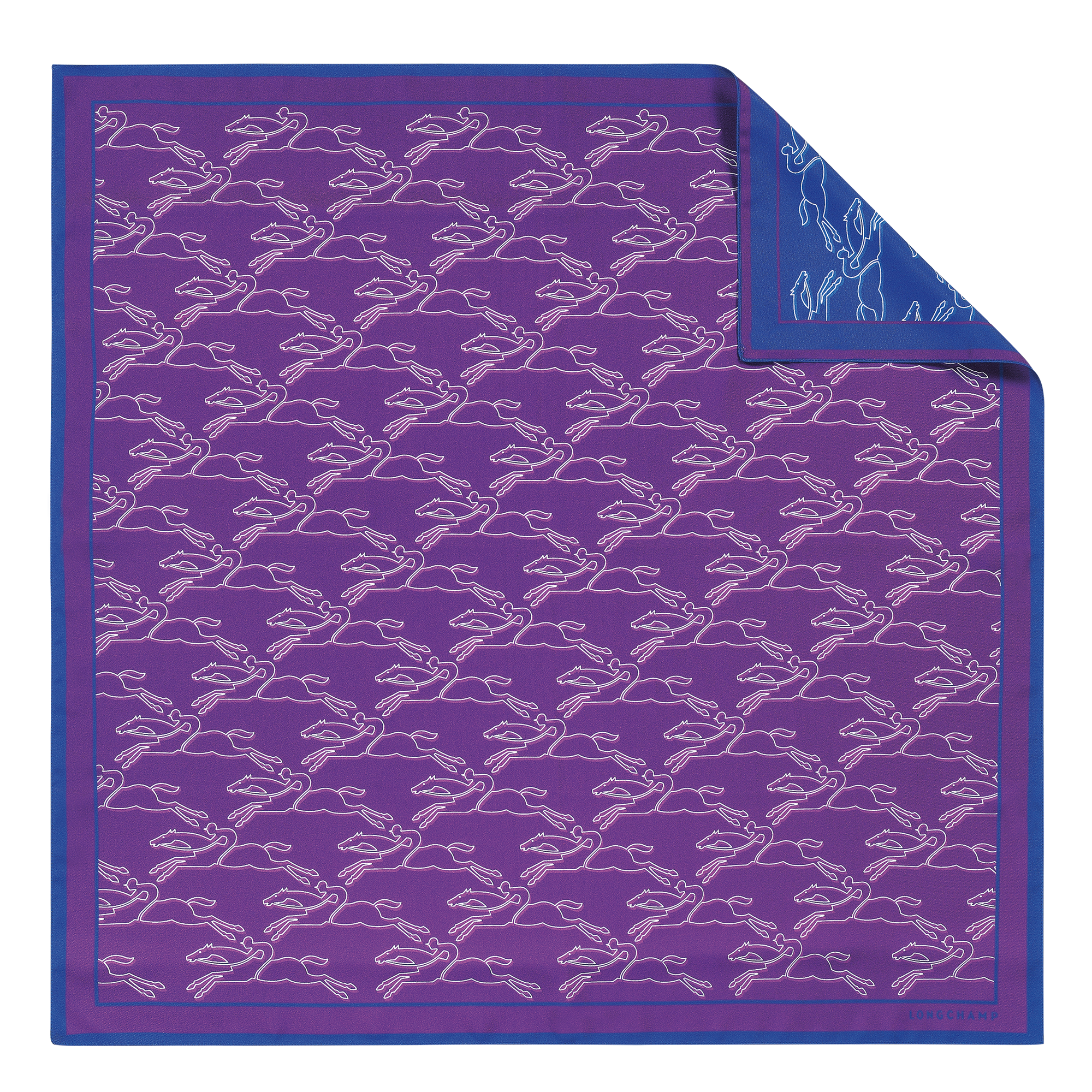 Chevaux recto verso 系列 絲質圍巾 70, 紫色