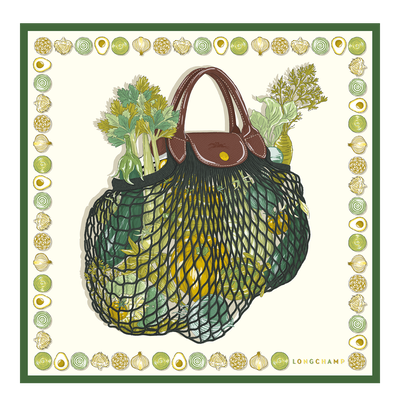 La borsa Gourmet Mesh Foulard di seta 70,  Alloro