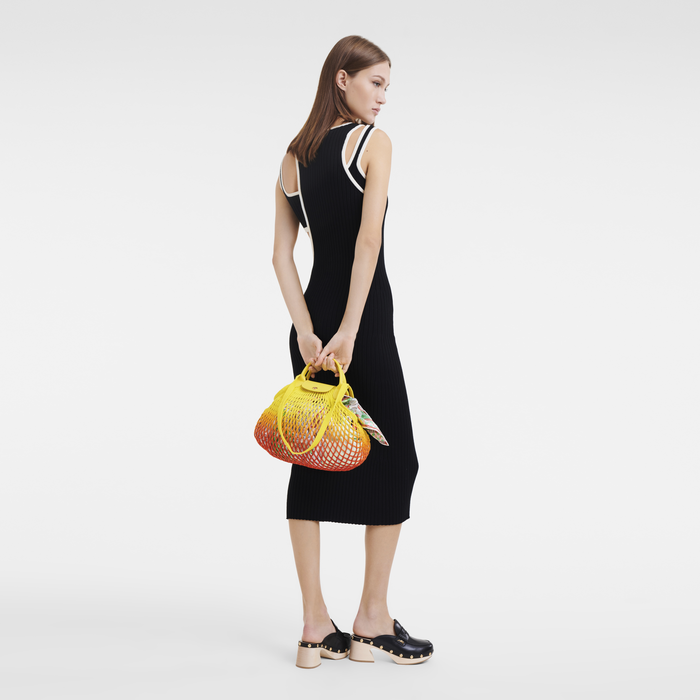 Le Pliage Filet Mesh bag L, Yellow/Orange
