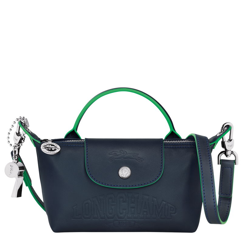 Le Pliage Xtra XS Pouch , Navy - Leather  - View 1 of 2