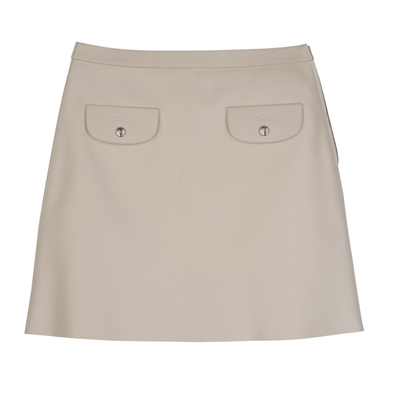 Skirt , Ecru - Leather  - View 1 of  4