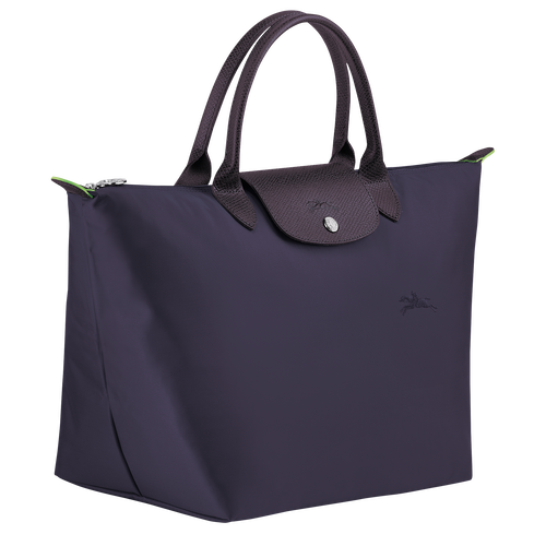 Le Pliage Green M Handbag , Bilberry - Recycled canvas - View 3 of 5