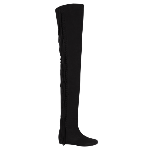Flache Stiefel, 001 Schwarz Flache Stiefel, 001 Schwarz, hi-res